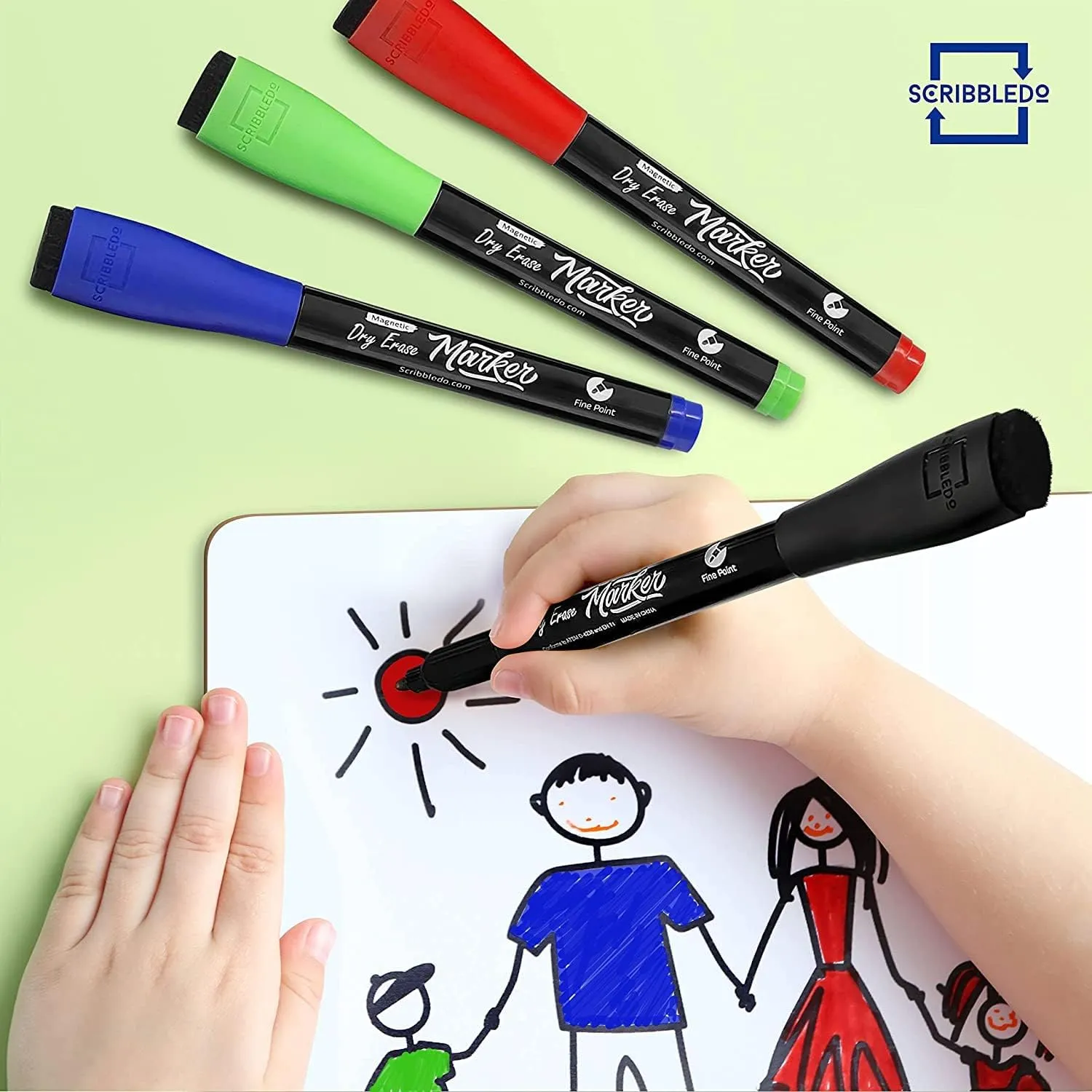 12 pack Magnetic Fine Tip Dry Erase Color Markers