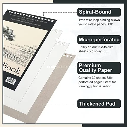20 Pcs 5.5'' x 8.5'' Top Spiral Bound Sketch Pad 30 Sheet Each(68lb/100gsm), Sketching Drawing Pad Artist Sketch Pad Kids Drawing Paper Art Sketchbook for Charcoal Graphite Painting Writing Supplies