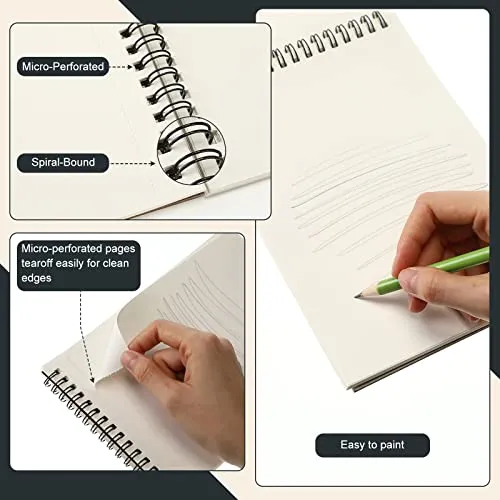 20 Pcs 5.5'' x 8.5'' Top Spiral Bound Sketch Pad 30 Sheet Each(68lb/100gsm), Sketching Drawing Pad Artist Sketch Pad Kids Drawing Paper Art Sketchbook for Charcoal Graphite Painting Writing Supplies