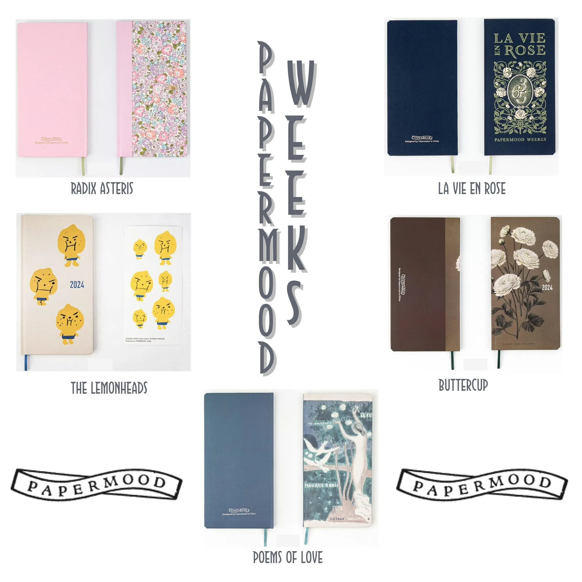 2024 Papermood  The LEMONHEADS WEEKS 70gsm Italian Paper Hardcover Weekly Planner Travel Planner Weekly Planner Weekly Layout | 192 Pages