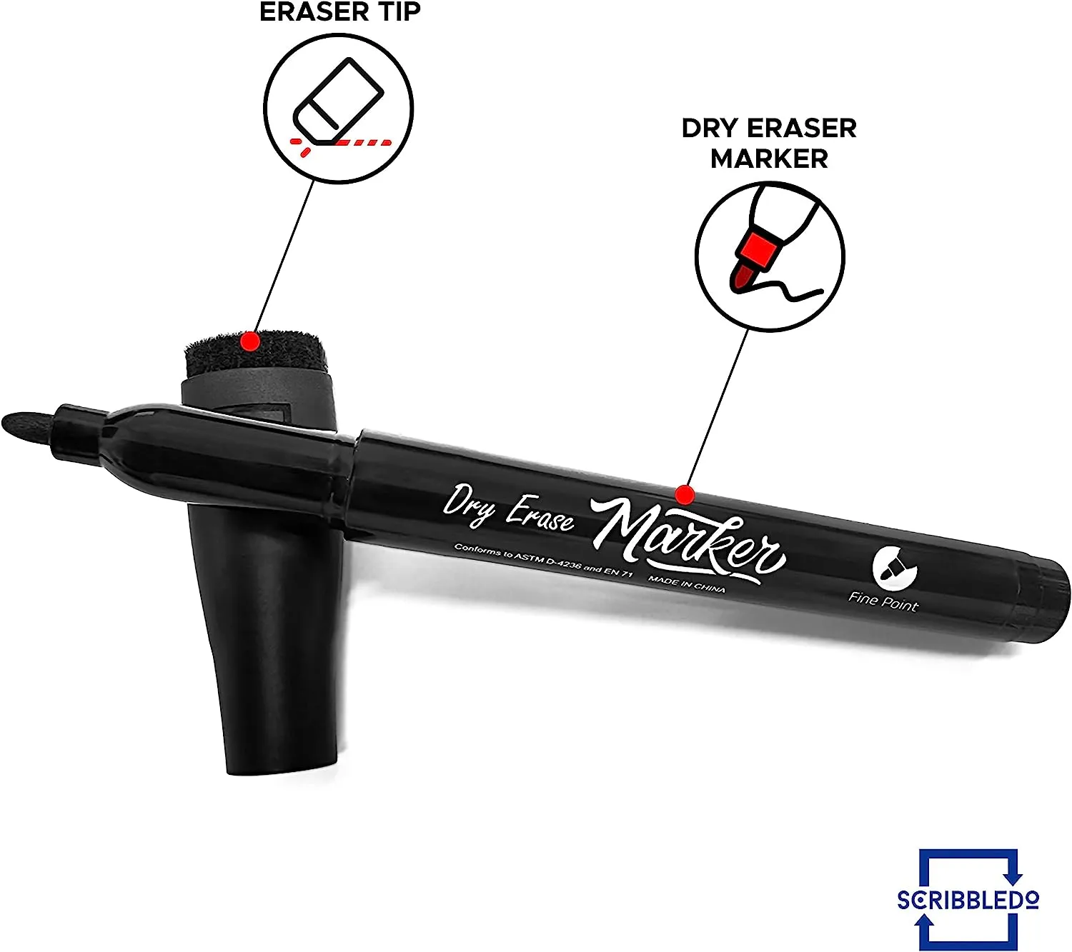 36 pack Fine Tip Dry Erase Black Markers