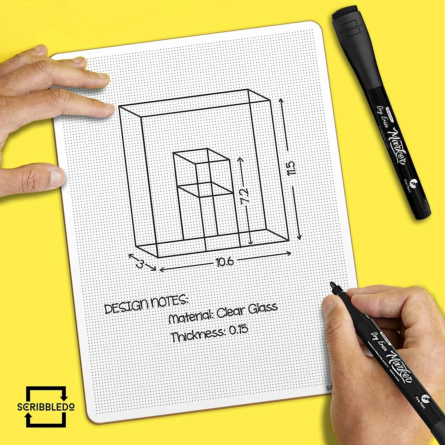 36 pack Fine Tip Dry Erase Black Markers