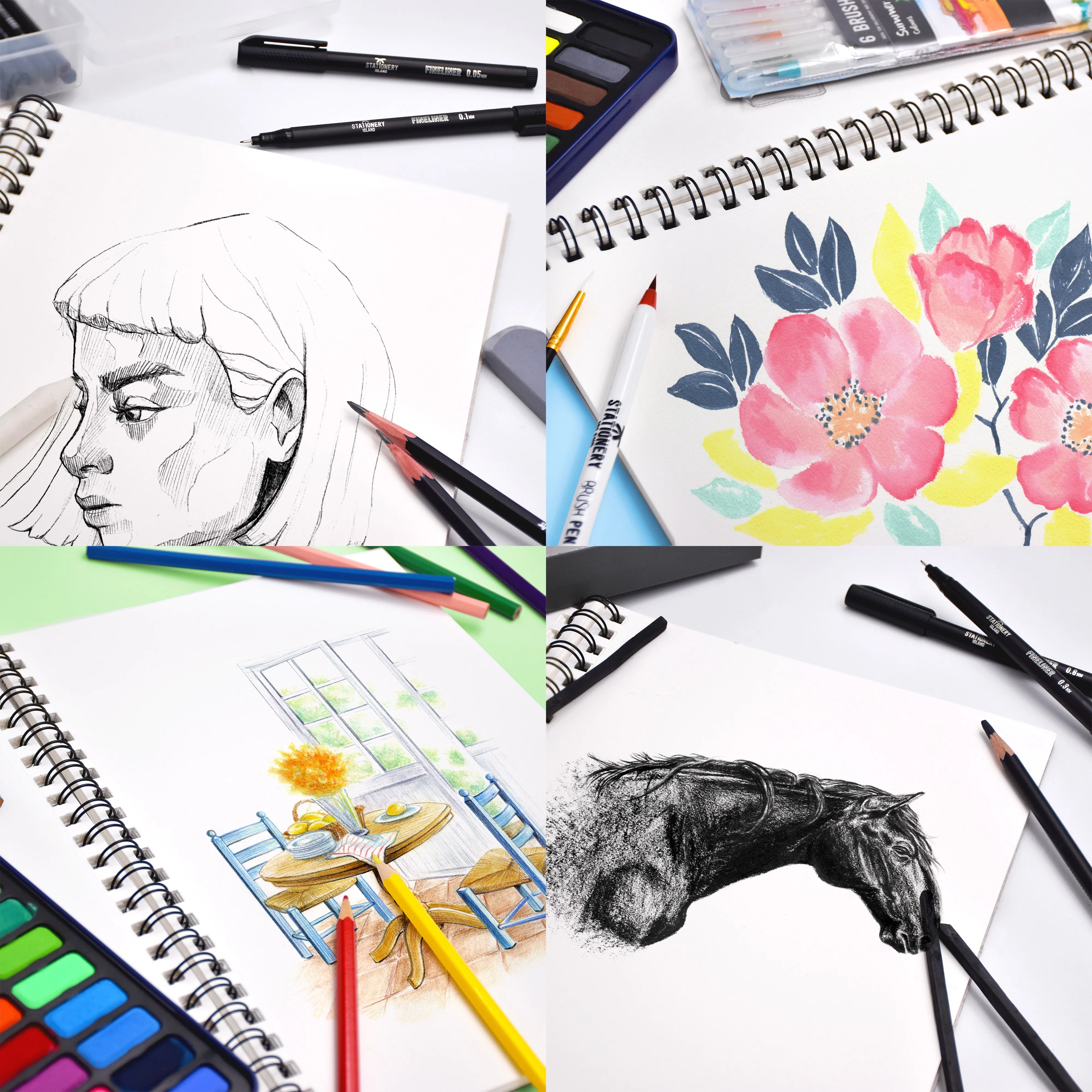 A3 Spiral Bound Sketchbook - 100 Pages