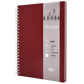 A4 Hardcover Spiral Bound Sketchbook - 120 Pages - Berry