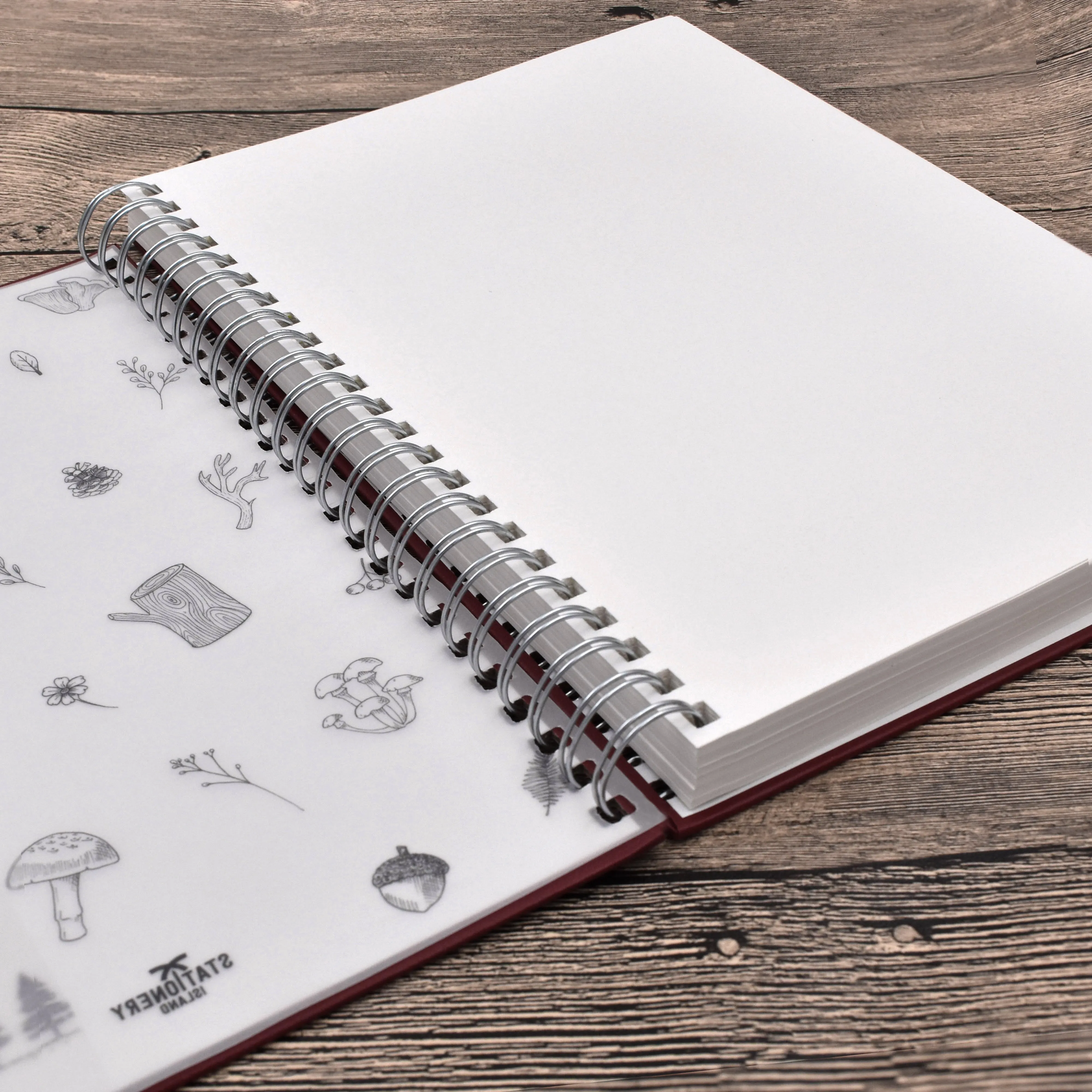 A4 Hardcover Spiral Bound Sketchbook - 120 Pages - Berry