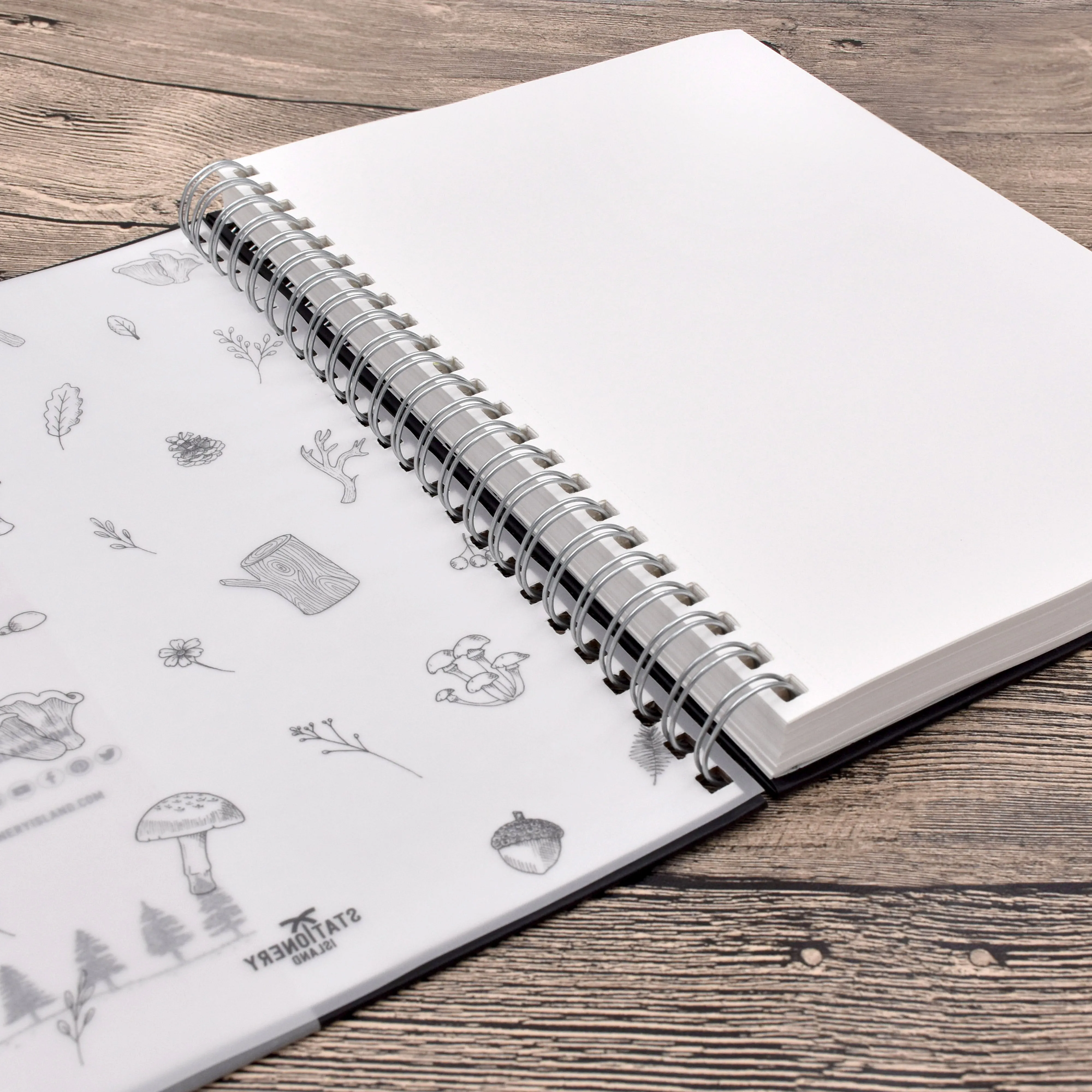 A4 Hardcover Spiral Bound Sketchbook - 120 Pages - Black