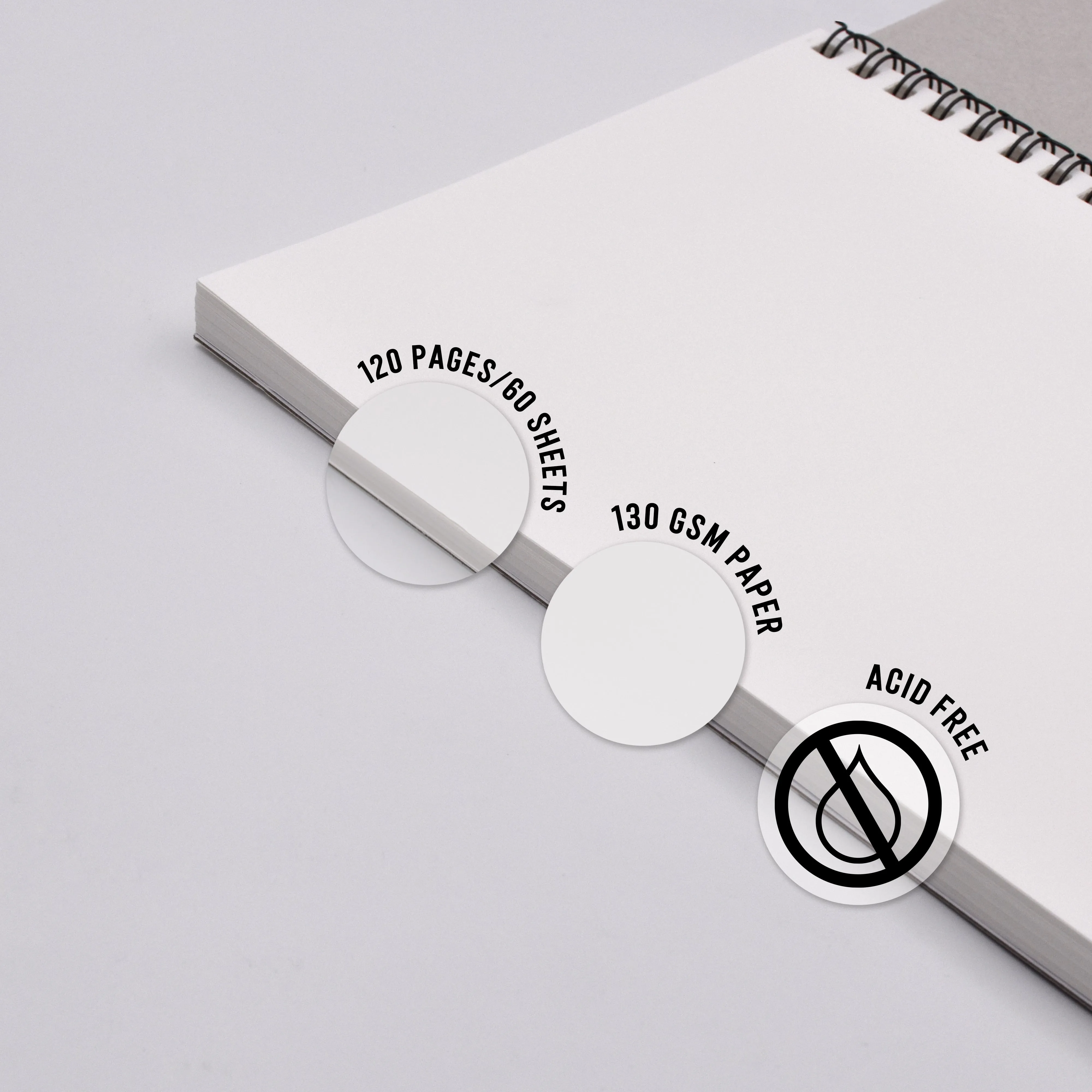 A4 Spiral Bound Sketchbook - 120 Pages - Pack of 2