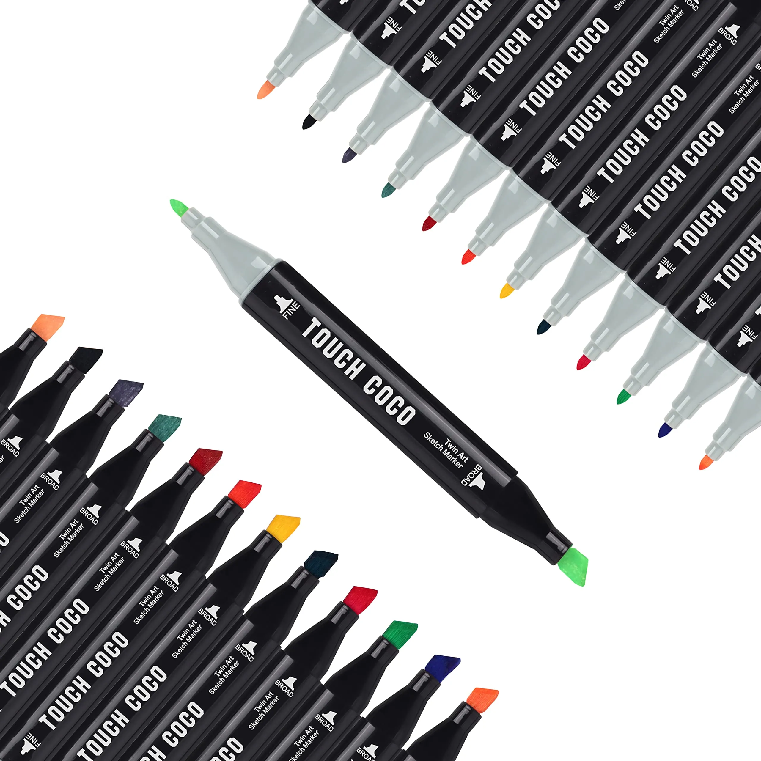 ABOUT SPACE Dual Tip Art Markers 60 Colours With Carrying Case For Painting Sketching Calligraphy Drawing Odorless&Non Toxic Twin Head Permanent Colouring Markers For Kids Adult Beginners|Assorted