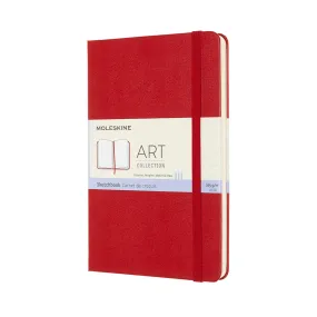 Art Sketchbook, Hard Cover, Medium, Blank, Scarlet Red