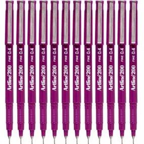 Artline 200 Fineliner Felt Tip Pen 0.4mm Magenta Box 12