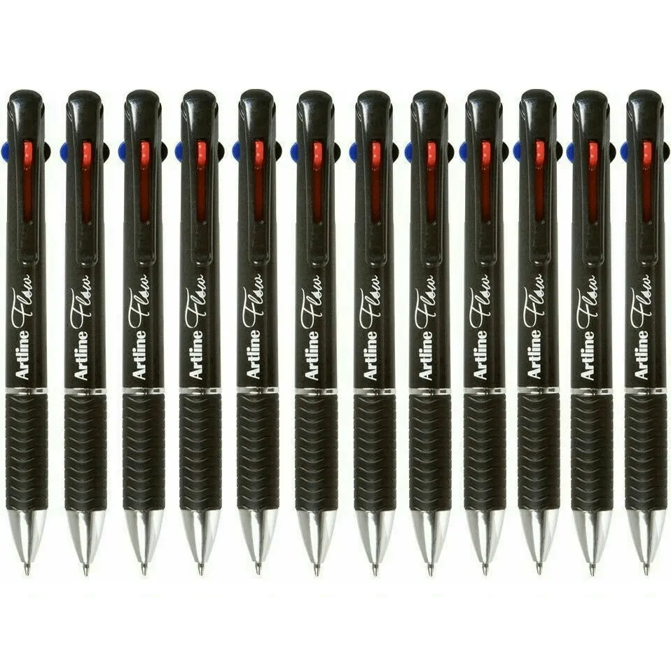 Artline Flow 4 Colour Pen Ball Point Pen Box 12
