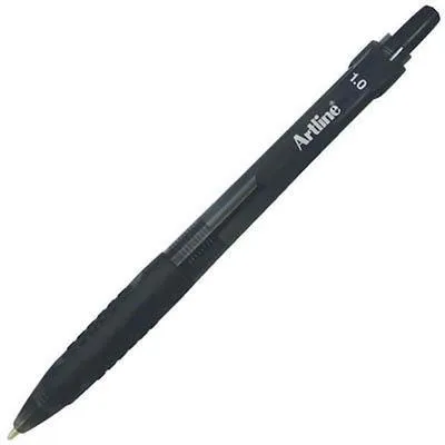 Artline Grip Retractable Ballpoint Pen Medium Black Box 12
