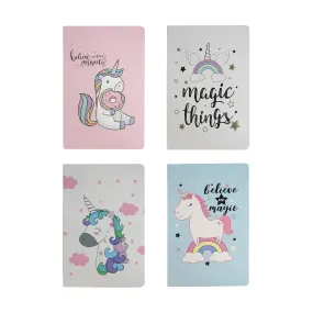 B5 Unicorns Softcover Notebook - Set of 4