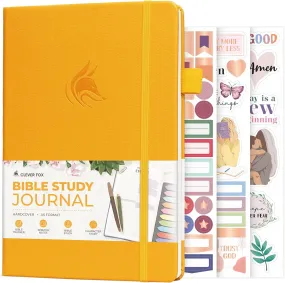 Bible Study Journal – Church Notes Notebook – Note Taking & Journaling Kit – Faith Based Religious Gifts & Accessories (Amber Yellow)