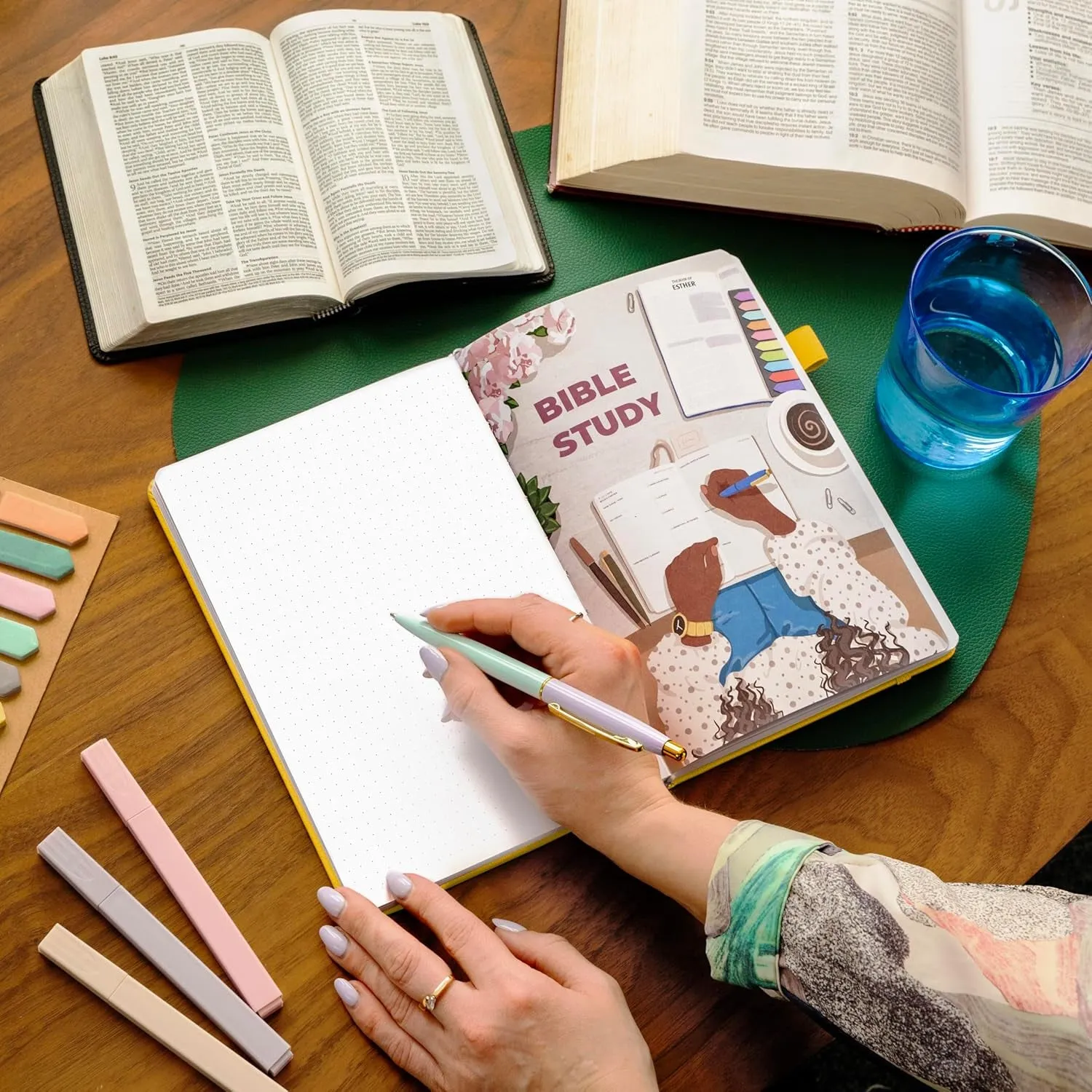 Bible Study Journal – Church Notes Notebook – Note Taking & Journaling Kit – Faith Based Religious Gifts & Accessories (Amber Yellow)