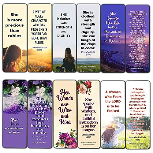 Bible Verses About Virtuous Woman (30 Pack) - Handy Bible Texts To Learn What Traits Define And Constitute Virtuous Women from the Many Lessons of the Bible