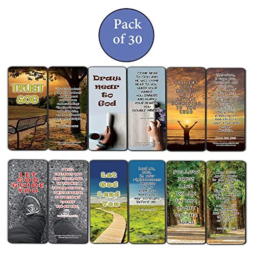 Bible Verses on Surrender to God Bookmarks (30-Pack) - Handy Reminder About Surrendering to God