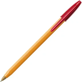 Bic Original Orange Ballpoint Pens Fine Red Box 12