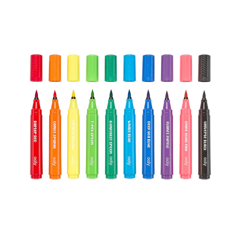 Big Bright Brush Markers - Set of 10 | OOLY