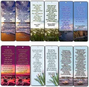 Bilingual Encouraging Bible Verses Bookmarks - Overcome Depression (30 Pack) - Handy Bible Scriptures About About Fighting Depression in the Bible Perspective