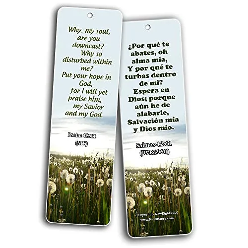 Bilingual Encouraging Bible Verses Bookmarks - Overcome Depression (30 Pack) - Handy Bible Scriptures About About Fighting Depression in the Bible Perspective