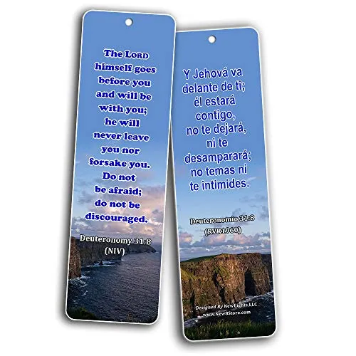 Bilingual Encouraging Bible Verses Bookmarks - Overcome Depression (30 Pack) - Handy Bible Scriptures About About Fighting Depression in the Bible Perspective