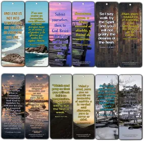 Bilingual Encouraging Bible Verses Bookmarks - Overcome Temptation (30-Pack) - Handy Bilingual Bible Verses Perfect for Daily Encouragement to Resist Temptation