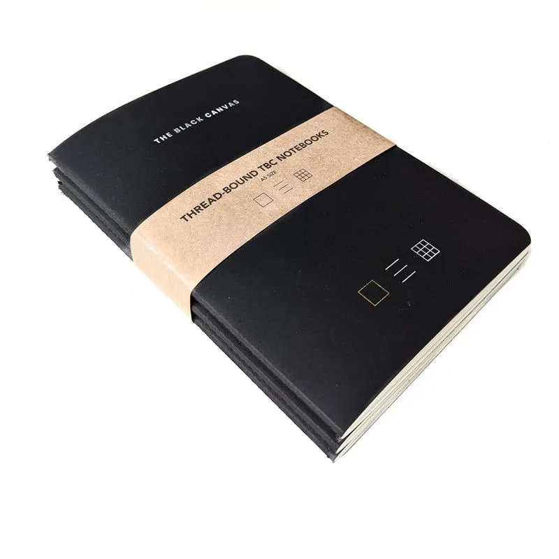 Black TBC Notebooks - A5 / Pack of 3 Bundle
