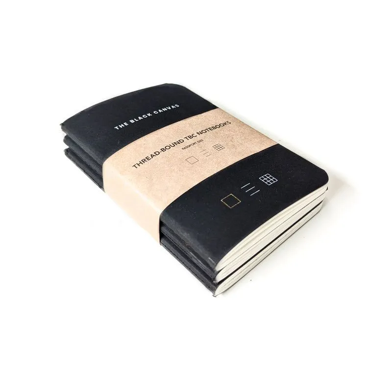 Black TBC Notebooks - Passport / Pack of 3 Bundle