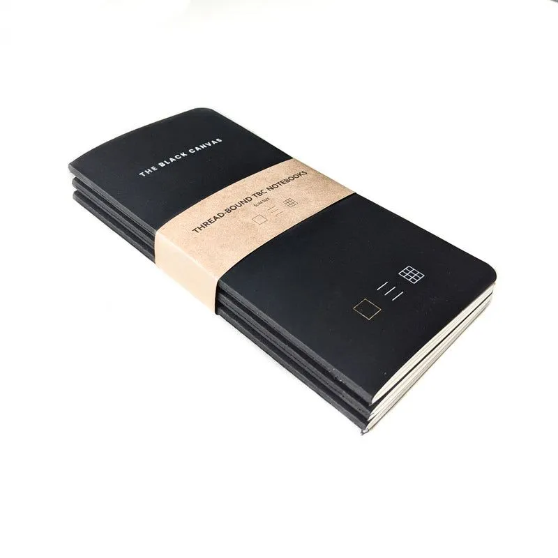 Black TBC Notebooks - Slim / Pack of 3 Bundle