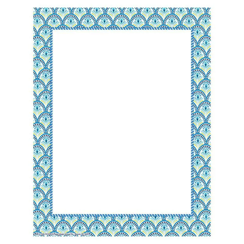 BLUE HARMONY PEACOCK COMPUTER PAPER