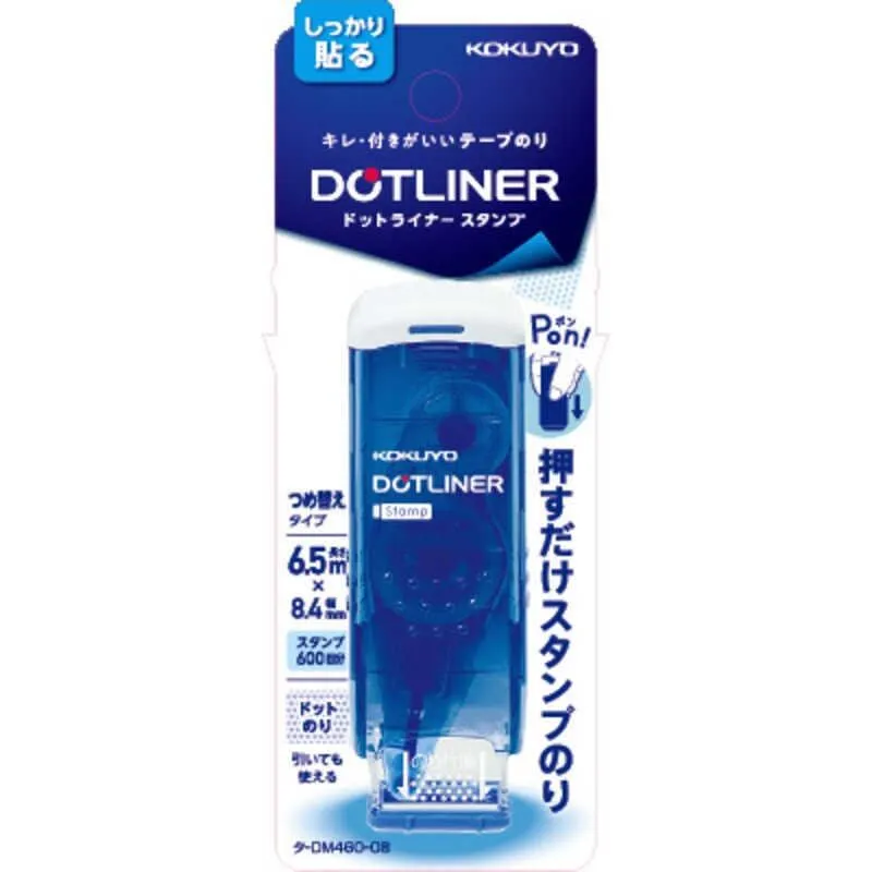 BLUE Kokuyo DOTLINER STAMP Strong Adhesion Compact Acid-Free Refillable Glue Tape Photo Glue Acid-Free Glue | DM460-08
