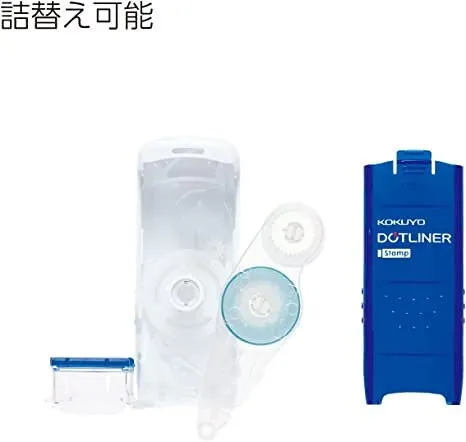 BLUE Kokuyo DOTLINER STAMP Strong Adhesion Compact Acid-Free Refillable Glue Tape Photo Glue Acid-Free Glue | DM460-08