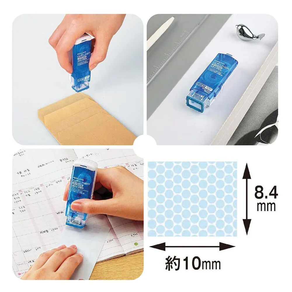 BLUE Kokuyo DOTLINER STAMP Strong Adhesion Compact Acid-Free Refillable Glue Tape Photo Glue Acid-Free Glue | DM460-08