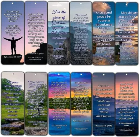 Bookmarks for Bible Verses About Grace NIV (30 Pack) - Handy Reminder Book marker About God?s Grace