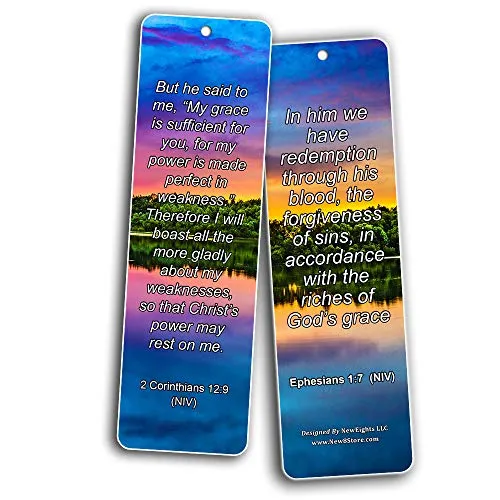 Bookmarks for Bible Verses About Grace NIV (30 Pack) - Handy Reminder Book marker About God?s Grace