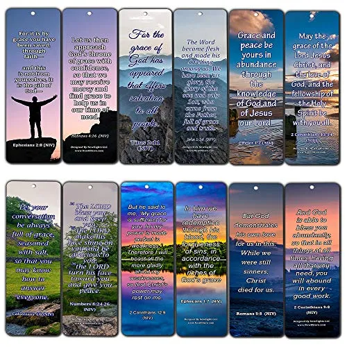 Bookmarks for Bible Verses About Grace NIV (30 Pack) - Handy Reminder Book marker About God?s Grace