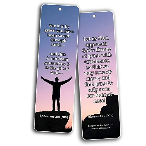 Bookmarks for Bible Verses About Grace NIV (30 Pack) - Handy Reminder Book marker About God?s Grace