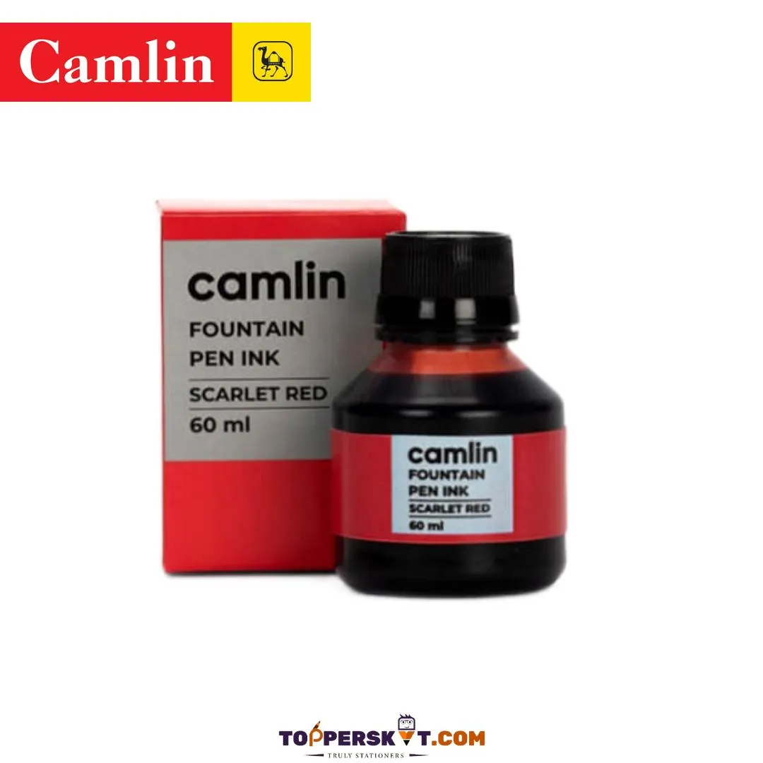 Camlin Kokuyo Fountain Pen Ink Bottle – Red ( Pack of 1 )