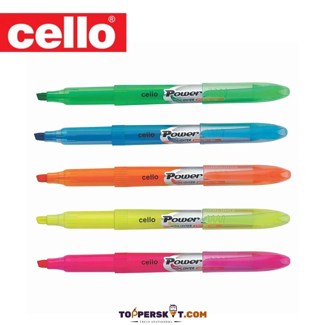 Cello Power Highlighter for All Your Highlighting Needs ( Pack of 10 )