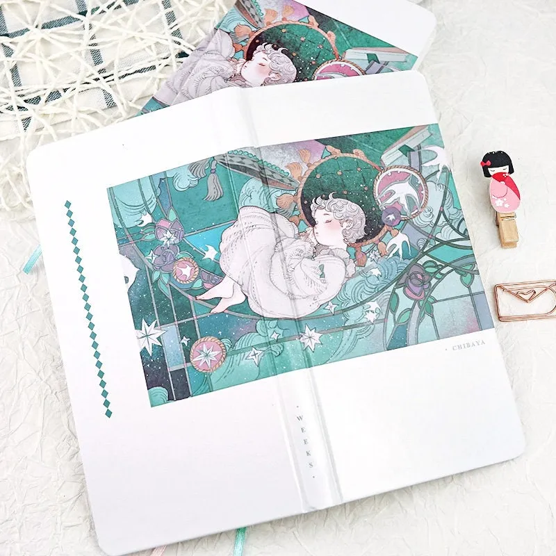 Chiba UNDATED WEEKS Tomoe River  Paper 52gsm Hardcover Weekly Planner Weekly Page & Grid Page 3.7mm | 240 Pages