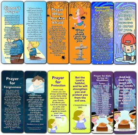 Children's Prayers Bookmarks (30 Pack) - Handy Sample Prayer for Kids To Learn and Memorize