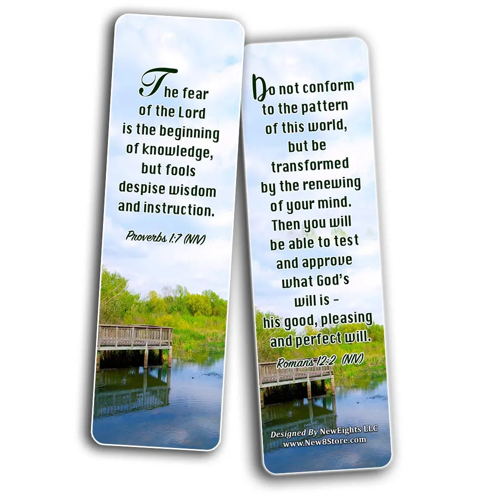 Christian Bookmarks Cards (60-Pack)- Wisdom Bible Verses - Christian Gifts for Adults Men Women Teens Kids Boys Girls - Church Supplies