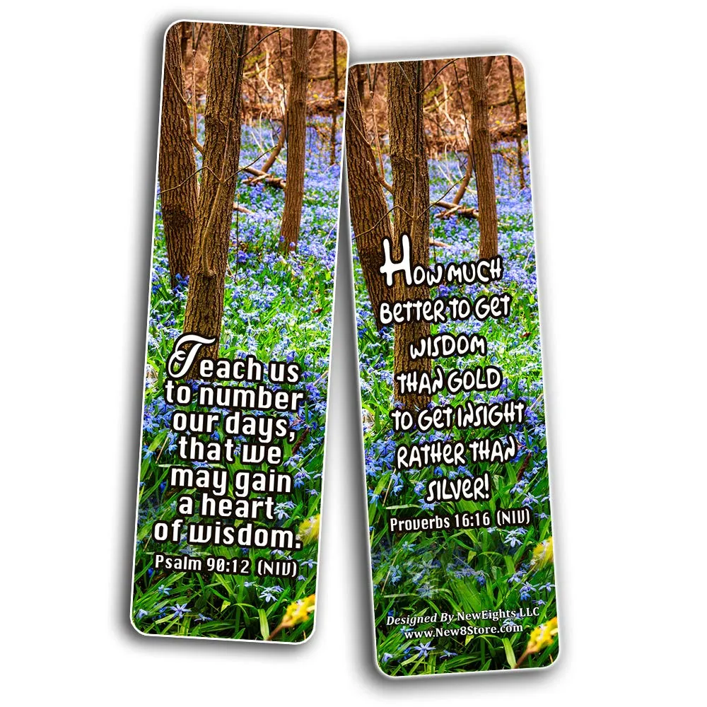 Christian Bookmarks Cards (60-Pack)- Wisdom Bible Verses - Christian Gifts for Adults Men Women Teens Kids Boys Girls - Church Supplies