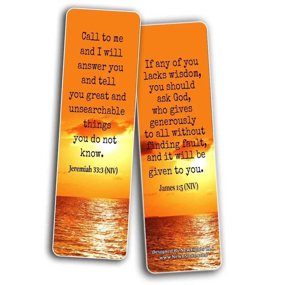 Christian Bookmarks Cards (60-Pack)- Wisdom Bible Verses - Christian Gifts for Adults Men Women Teens Kids Boys Girls - Church Supplies