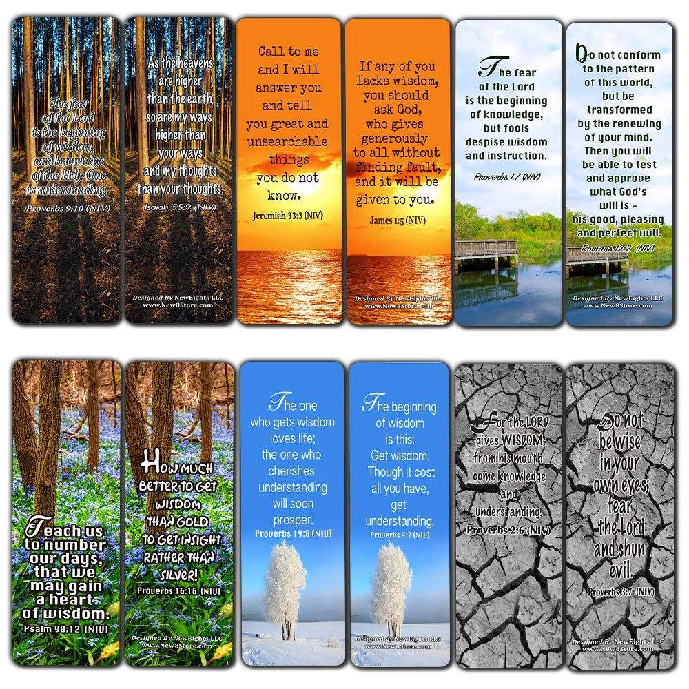 Christian Bookmarks Cards (60-Pack)- Wisdom Bible Verses - Christian Gifts for Adults Men Women Teens Kids Boys Girls - Church Supplies