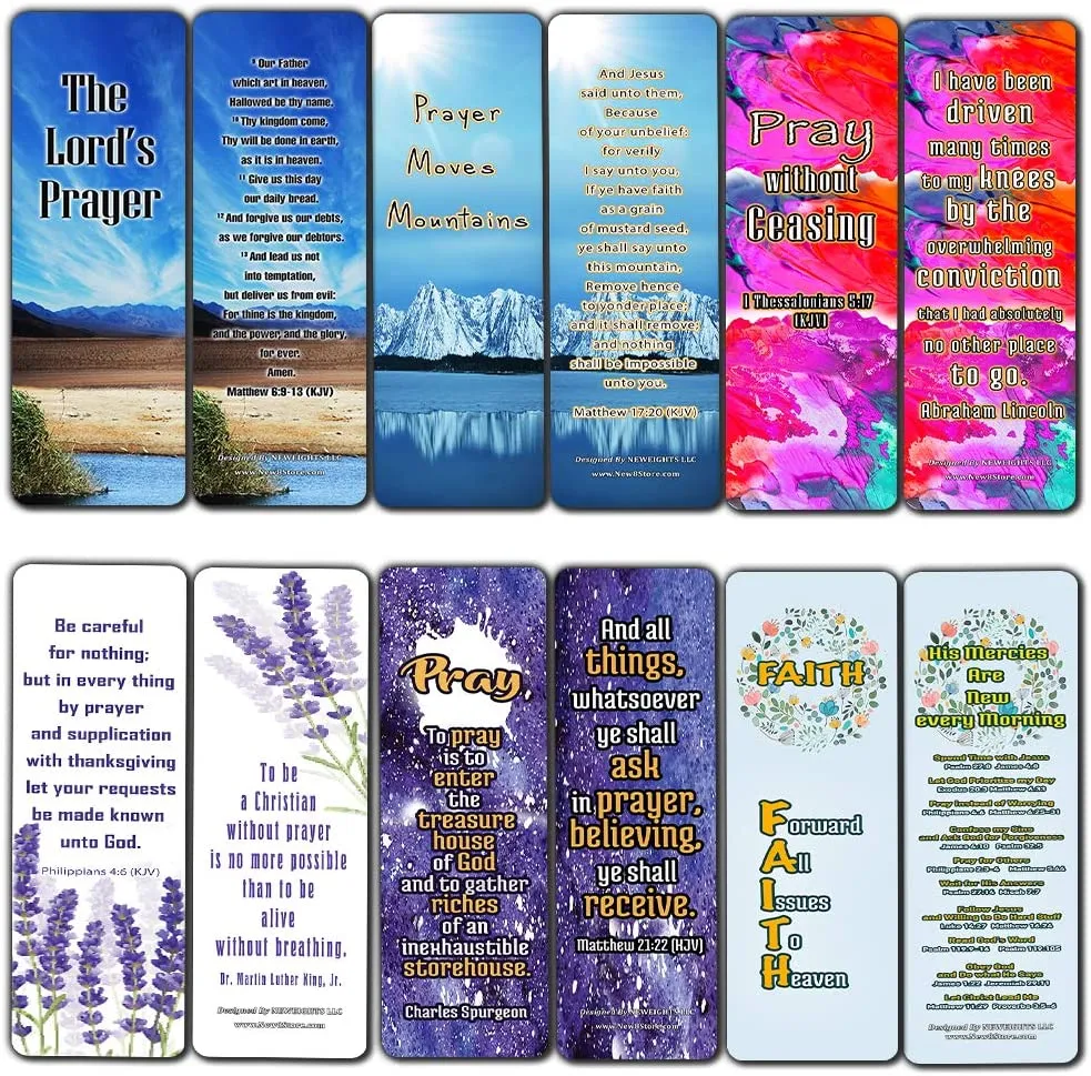 Christian Prayer Bookmarks - The Lord's Prayer (30-Pack) - Handy Christian Daily Reminder - Church Ministry Supplies Classroom Teacher Incentive Gifts Giveaways - Stocking Stuffers Devotional Bible