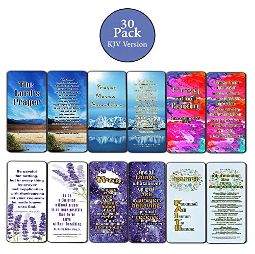 Christian Prayer Bookmarks - The Lord's Prayer (30-Pack) - Handy Christian Daily Reminder - Church Ministry Supplies Classroom Teacher Incentive Gifts Giveaways - Stocking Stuffers Devotional Bible