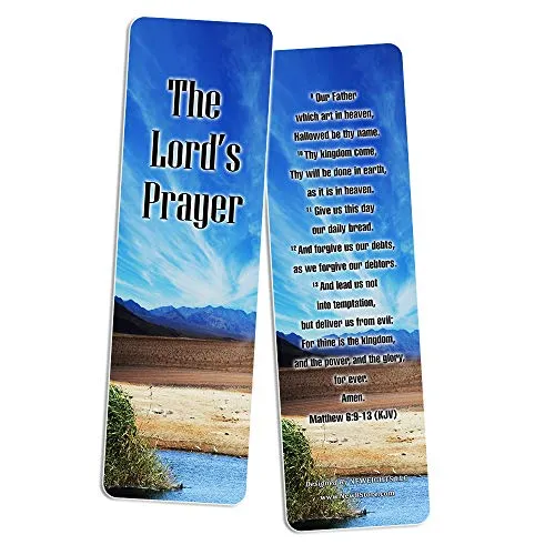 Christian Prayer Bookmarks - The Lord's Prayer (30-Pack) - Handy Christian Daily Reminder - Church Ministry Supplies Classroom Teacher Incentive Gifts Giveaways - Stocking Stuffers Devotional Bible