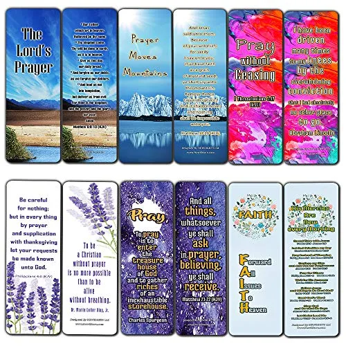 Christian Prayer Bookmarks - The Lord's Prayer (30-Pack) - Handy Christian Daily Reminder - Church Ministry Supplies Classroom Teacher Incentive Gifts Giveaways - Stocking Stuffers Devotional Bible